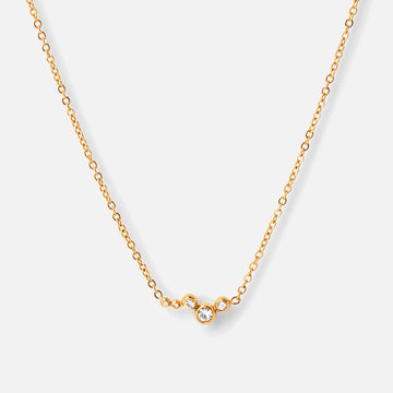 Cluster zirkonia ketting 18K goldplated - Josephine Nord