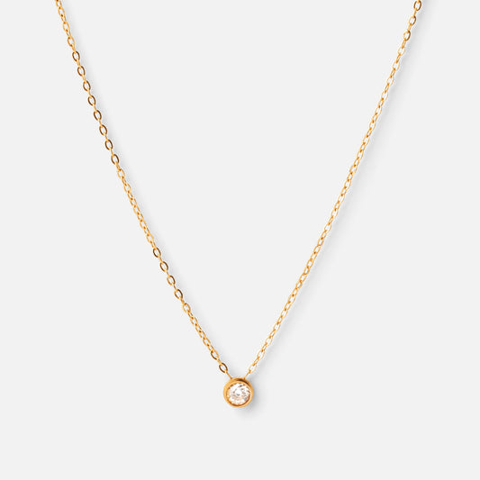Single zirkonia ketting 18K goldplated - Josephine Nord