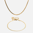 Platte Snake Ketting + Armband 18K Goldplated 2 mm