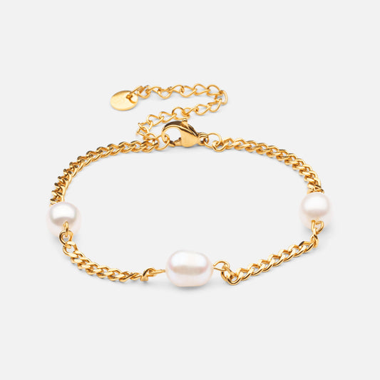 Gourmet Facet parelarmband 18K goldplated 3 mm - Josephine Nord