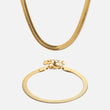 Platte snake ketting + armband 18K goldplated 4 mm - Josephine Nord