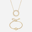 Circle Zirkonia Ketting 20 mm + Armband 12 mm 18K Goldplated