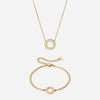 Circle Zirkonia Ketting 12 mm + Armband 12 mm 18K Goldplated