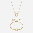 Circle Zirkonia Ketting 12 mm + Armband 12 mm 18K Goldplated
