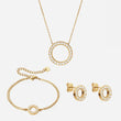 Circle Zirkonia Ketting 20 mm + Armband 12 mm + Oorbellen 10 mm 18K Goldplated