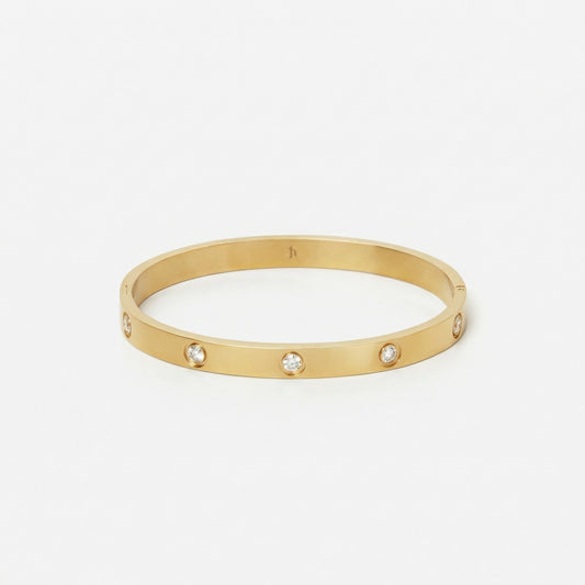 Crystal Bangle 18K Goldplated 6 mm