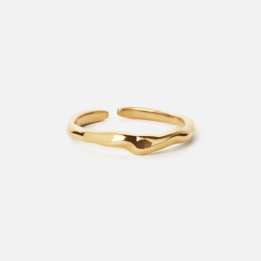 Curve Ring Verstelbaar 18K Goldplated