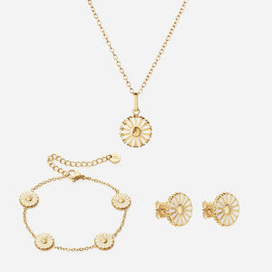 Margriet Ketting + Oorbellen + Armband 18K Goldplated