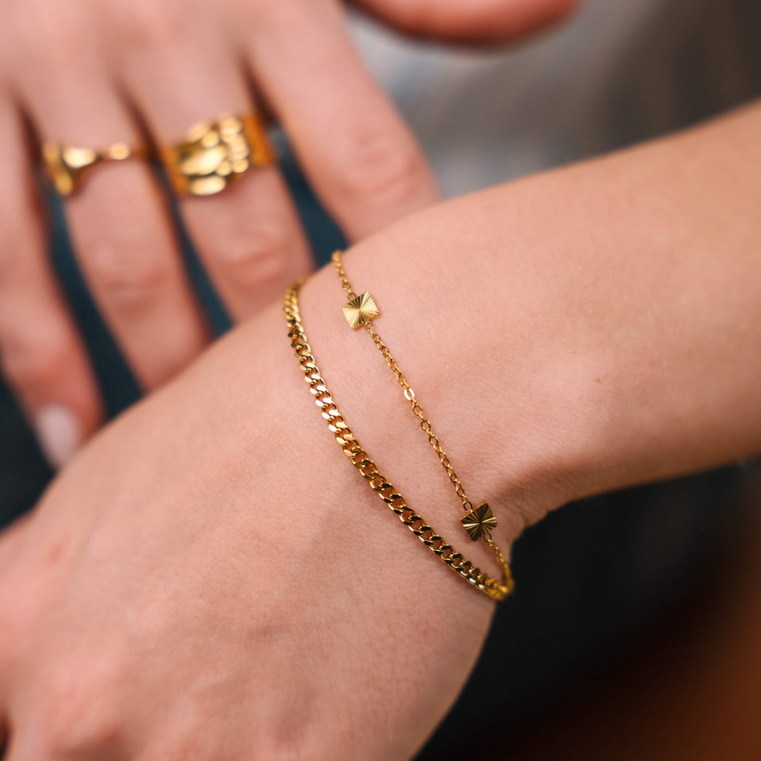 Gourmet Facet armband 18K goldplated 3 mm - Josephine Nord