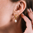 Parel hoops met zoetwaterparels 18K goldplated 18 mm - Josephine Nord