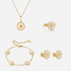 Margriet Ketting + Armband + Oorbellen + Ring 18K Goldplated