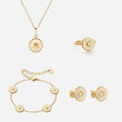 Margriet Ketting + Armband + Oorbellen + Ring 18K Goldplated