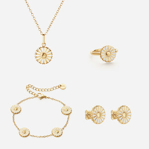 Margriet Ketting + Armband + Oorbellen + Ring 18K Goldplated