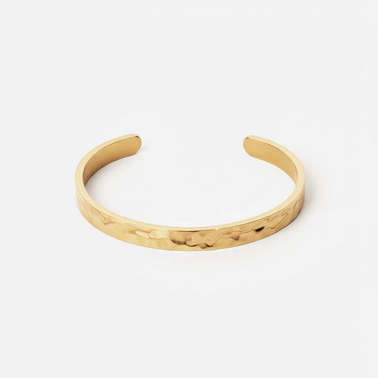 Hammered Bangle Verstelbaar 18K Goldplated 7 mm