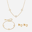 Heart Zirkonia Trio Ketting + Armband + Oorbellen 18K Goldplated 8 mm
