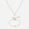 Ice Drop Zirkonia Armband + Ketting 18K Goldplated