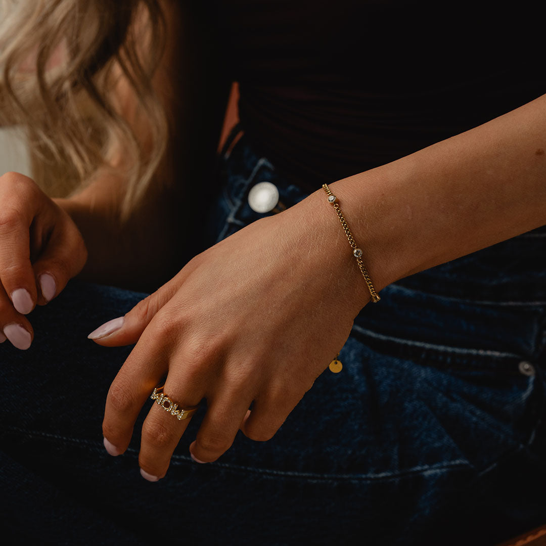 Zirkonia armband 18K goldplated - Josephine Nord