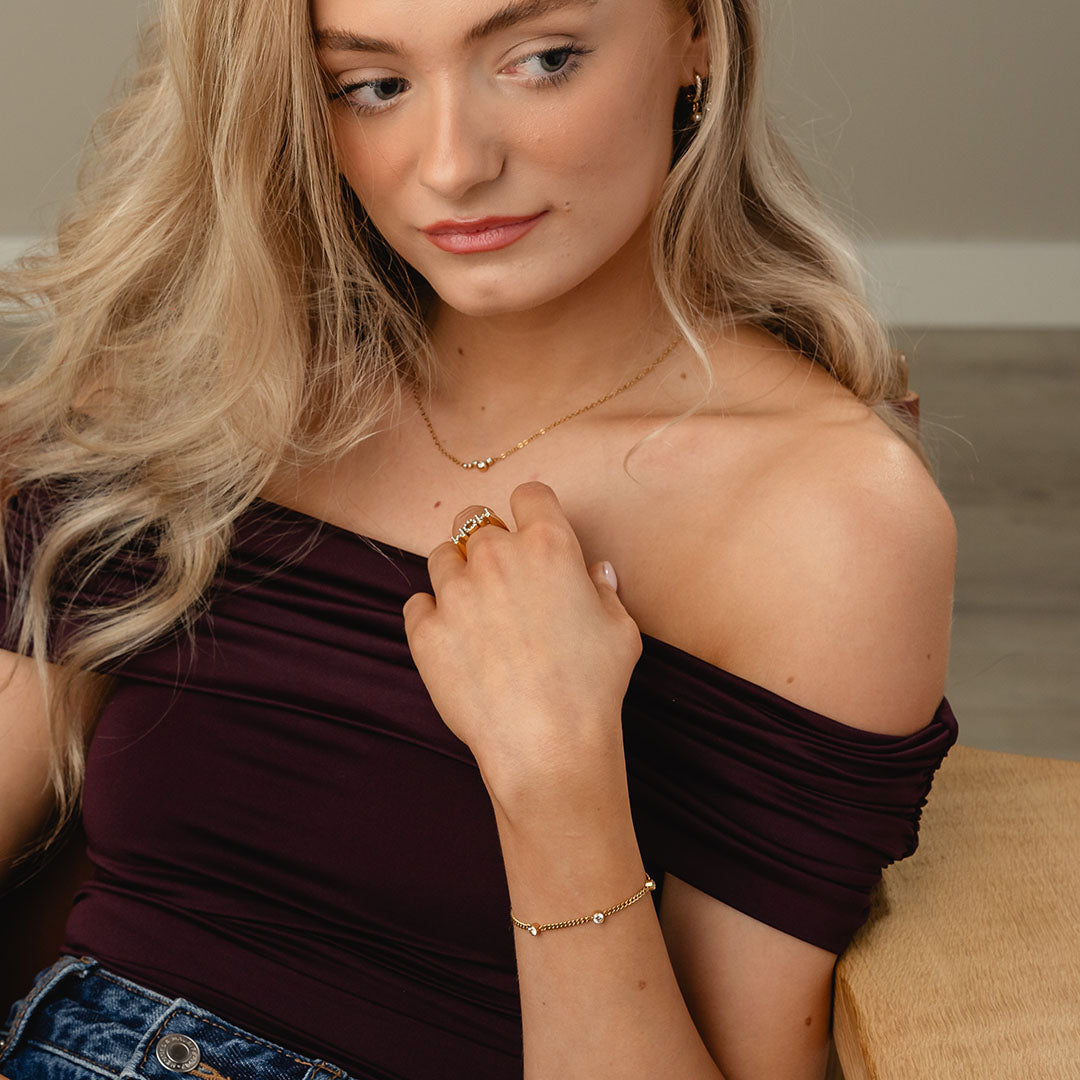 Zirkonia armband 18K goldplated - Josephine Nord