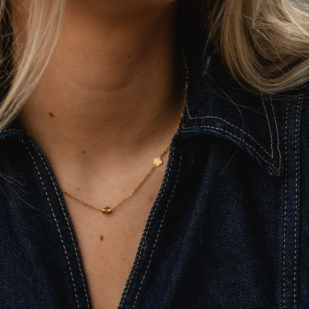 Scattered Flower ketting 18K goldplated - Josephine Nord