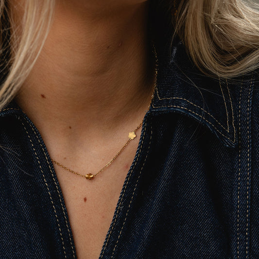 Scattered Flower ketting 18K goldplated - Josephine Nord