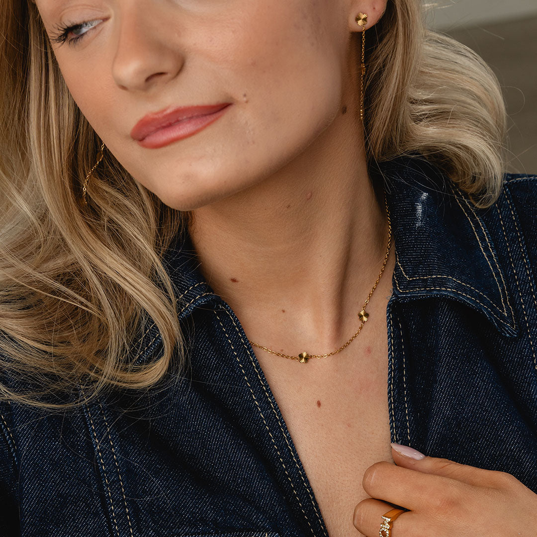 Scattered Flower armband + ketting 18K goldplated - Josephine Nord