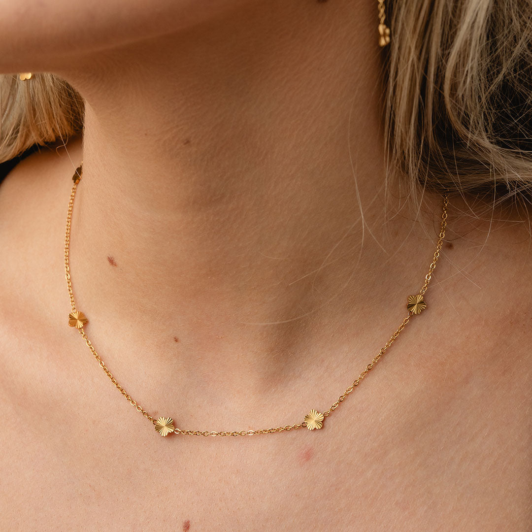 Scattered Flower armband + ketting 18K goldplated - Josephine Nord