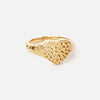 Hammered Heart Ring 18K Goldplated