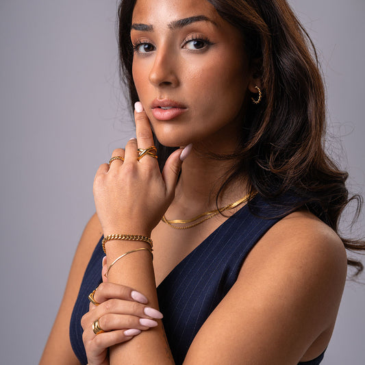 Gourmet Facet armband 18K goldplated 6 mm - Josephine Nord