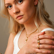 Sun Signet Wide ring 18K goldplated - Josephine Nord