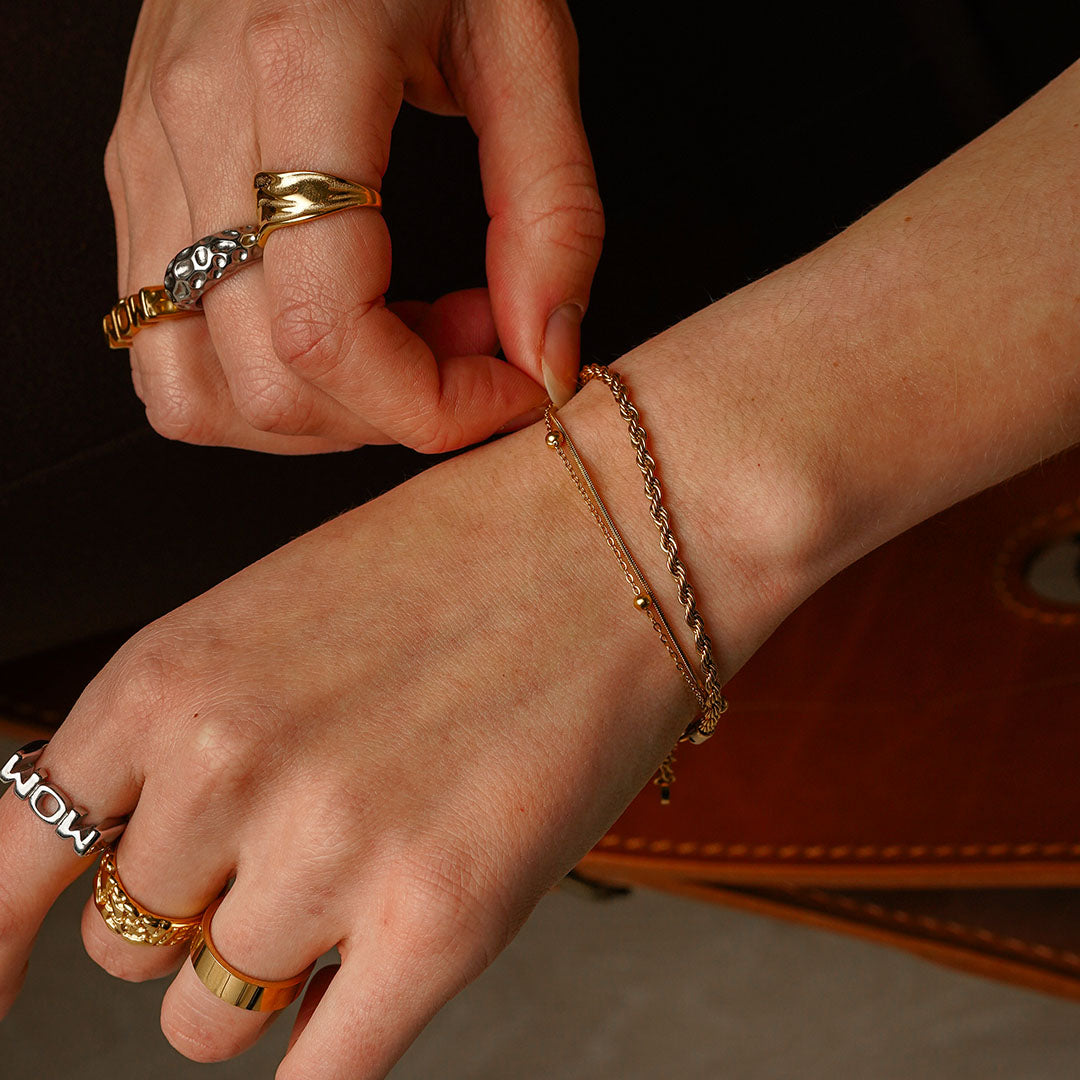 Snake Rope armband 18K goldplated - Josephine Nord