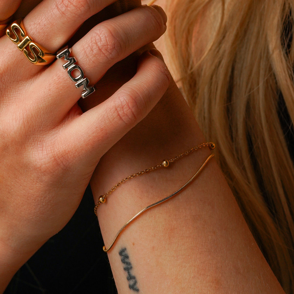 Snake Rope armband 18K goldplated - Josephine Nord