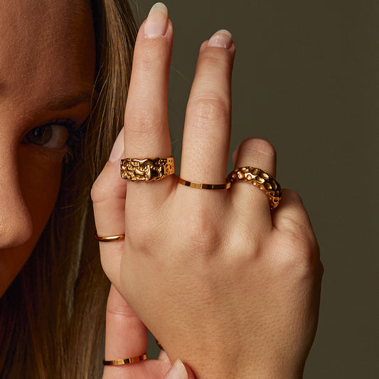 Flat Band ring 18K goldplated 2 mm - Josephine Nord