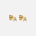 Letter Zirkonia Oorbellen 18K Goldplated