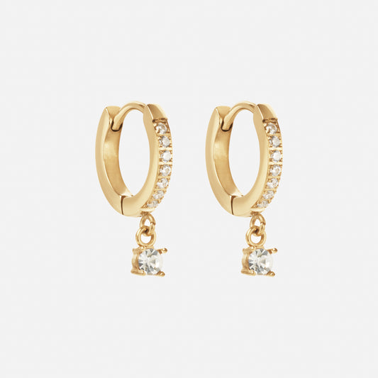 Zirkonia Drops Oorbellen 18K Goldplated