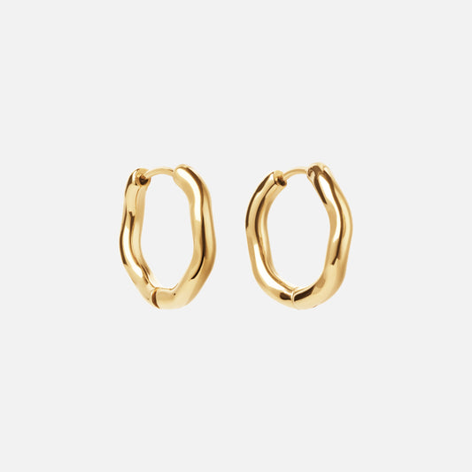 Wavy Hoops 18K Goldplated 20 mm