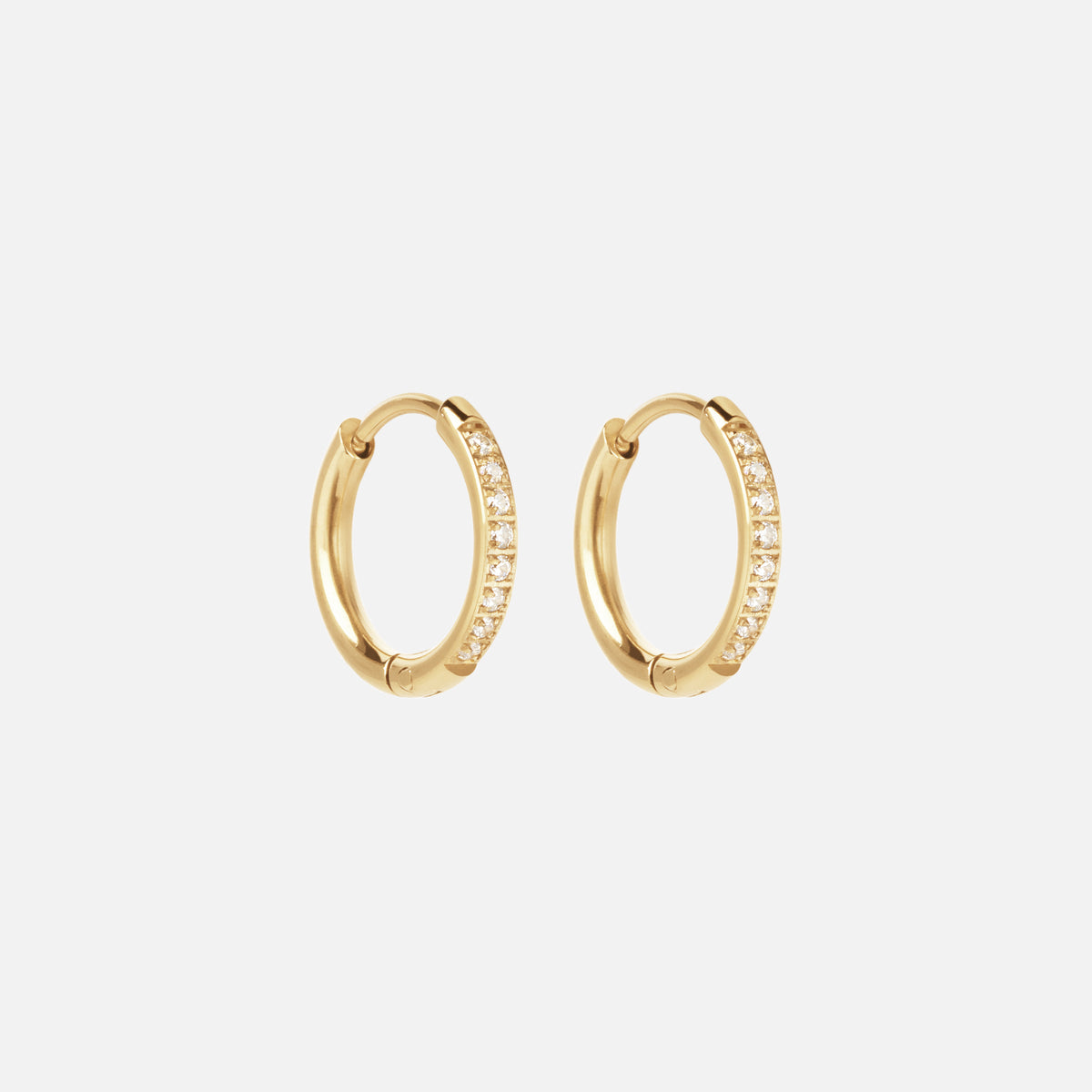 Zirkonia Hoops Oorbellen 18K Goldplated 14 mm