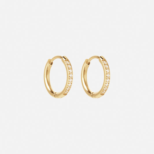 Zirkonia Hoops Oorbellen 18K Goldplated 14 mm