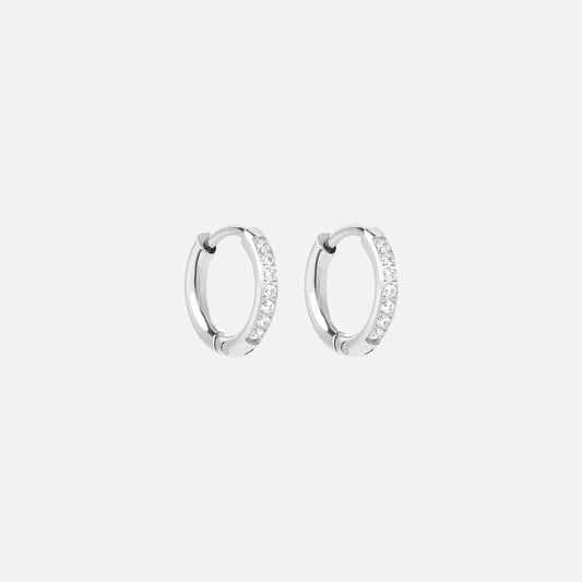 Zirkonia Hoops Oorbellen Zilverkleurig 12 mm