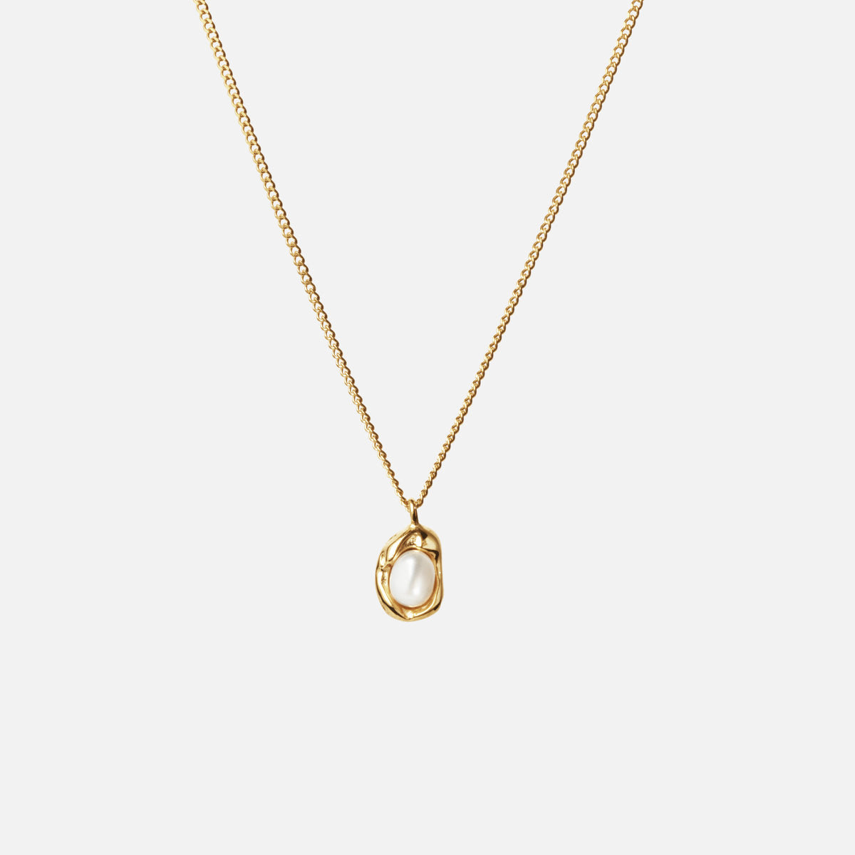 Melted Parelketting 18K Goldplated