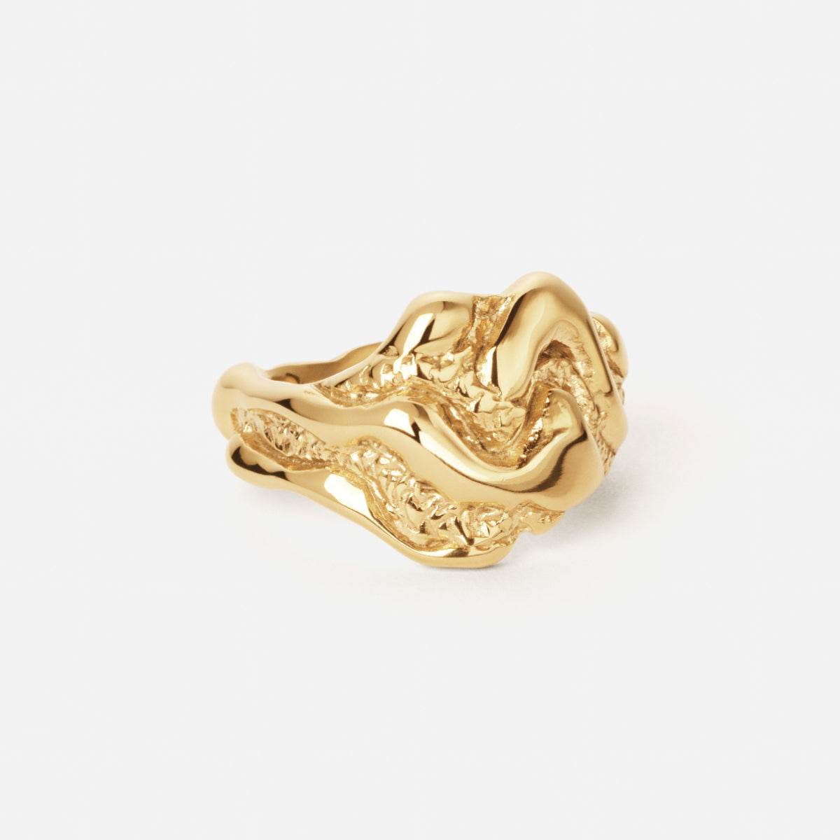 Lava Texture Ring 18K Goldplated