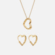 Lava Heart Ketting + Lava Heart Hoops Oorbellen 18K Goldplated