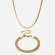 Mesh Ketting + Armband 18K Goldplated 6 mm