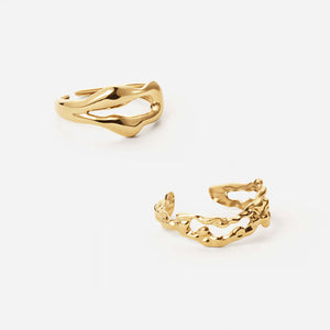 Rift + Meteor Verstelbare Ring 18K Goldplated