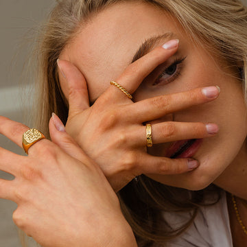 Twisted Rope ring 18K goldplated - Josephine Nord