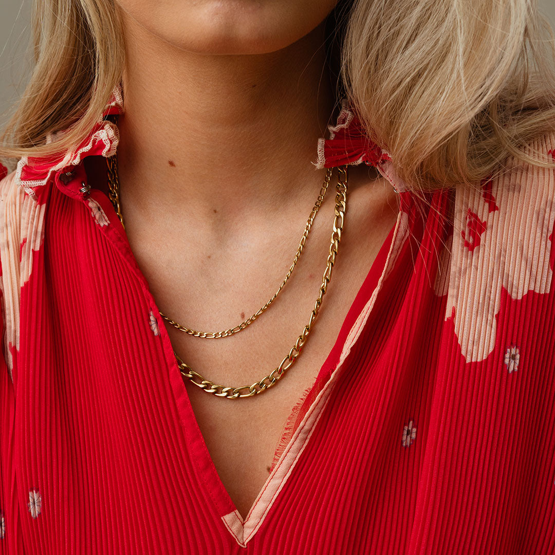 Figaro ketting 18K goldplated 3 mm - Josephine Nord