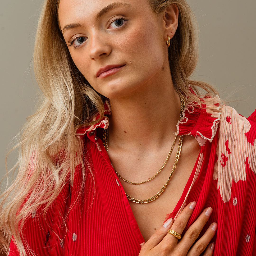 Figaro ketting 18K goldplated 3 mm - Josephine Nord