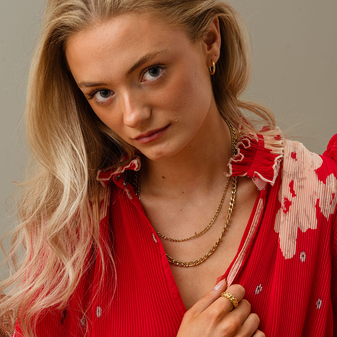 Figaro ketting 18K goldplated 6 mm - Josephine Nord