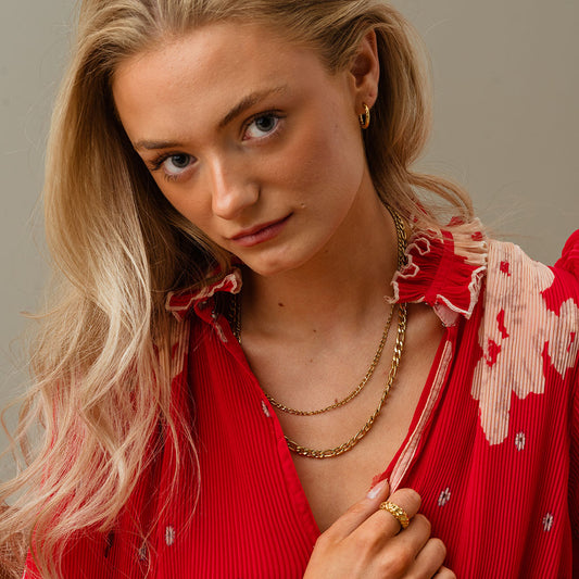 Figaro ketting 18K goldplated 6 mm - Josephine Nord