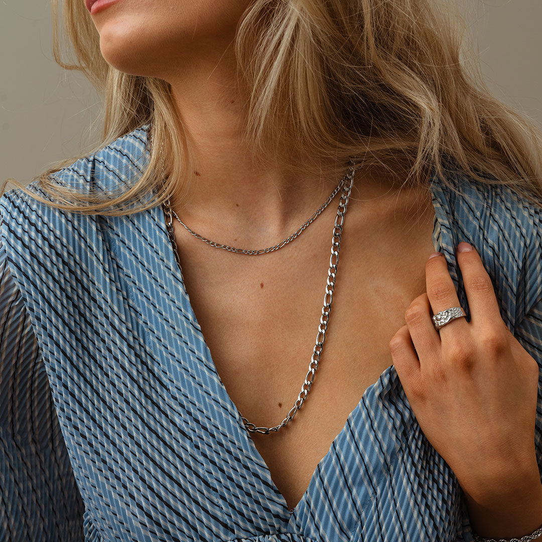 Figaro ketting zilverkleurig 6 mm - Josephine Nord
