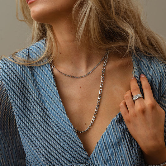 Figaro ketting zilverkleurig 6 mm - Josephine Nord
